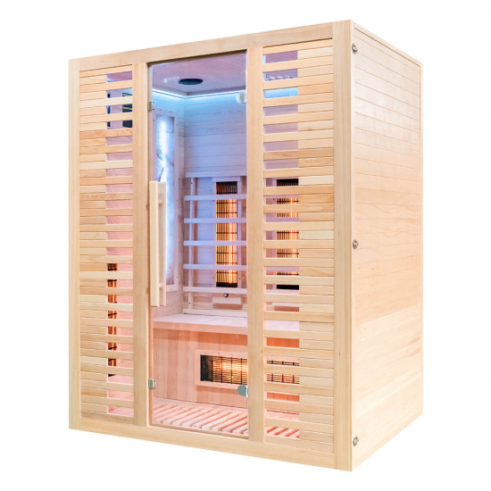 Infrasarkanā sauna AMO-RL3S ar akmeni un turmalīniem 150x110x190cm trīsvietīga