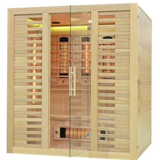 Infrasarkanā sauna AMO-RL4S XL ar sāls akmeni 180x160x200cm četrvietīga