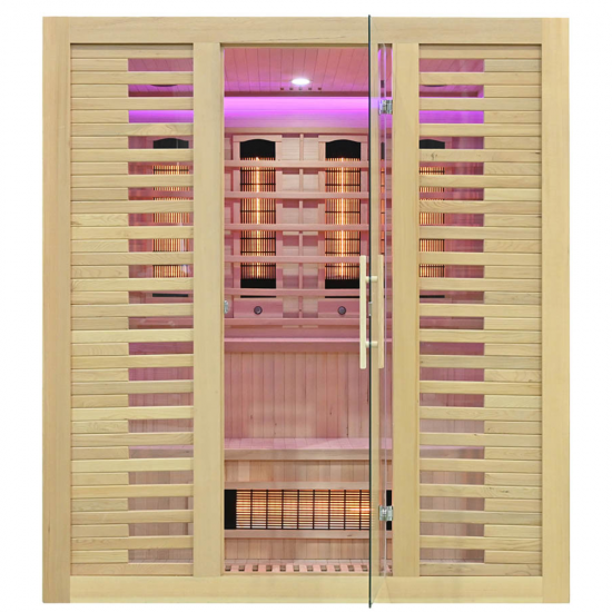 Infrasarkanā sauna AMO-RL4S XL ar sāls akmeni 180x160x200cm četrvietīga