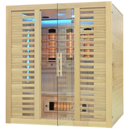 Infrasarkanā sauna AMO-RL4S XL ar sāls akmeni 180x160x200cm četrvietīga