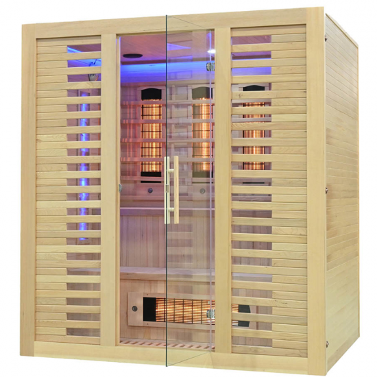 Infrasarkanā sauna AMO-RL4S XL ar sāls akmeni 180x160x200cm četrvietīga