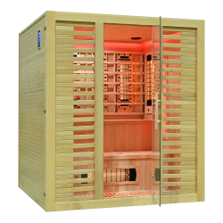 Infrasarkanā sauna AMO-RL4ST XL ar sāls akmeni un turmalīniem 180x160x200cm četrvietīga