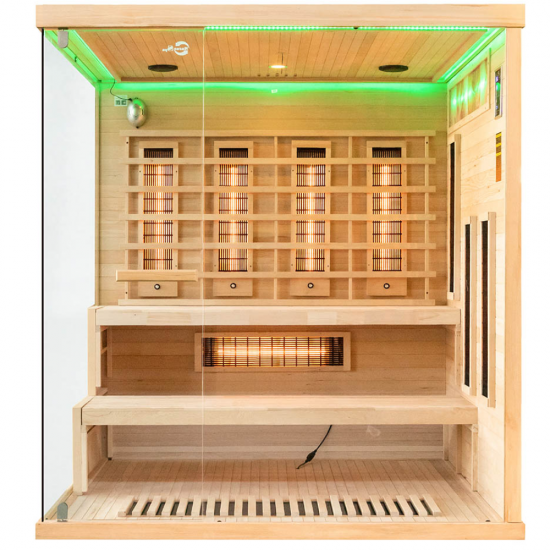 Infraraudonųjų spindulių pirtis su druskos akmenims AMO-EP4RS XL kairė 180x160x200 cm Infraraudonųjų spindulių pirtis su druskos akmenims AMO-EP4RS XL kairė 180x160x200 cm