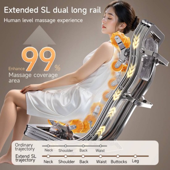 Masažinė kėdė JARE Aura Amber Brown su Zero Gravity ir viso kūno masažu