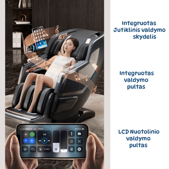 Masažinis krėslas JARE DeepRelax SL, Juodas