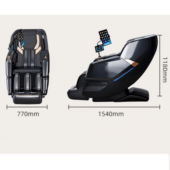 Masažinis krėslas JARE DeepRelax SL, Juodas