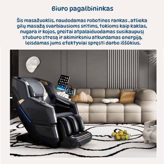 Masažinis krėslas JARE DeepRelax SL, Juodas