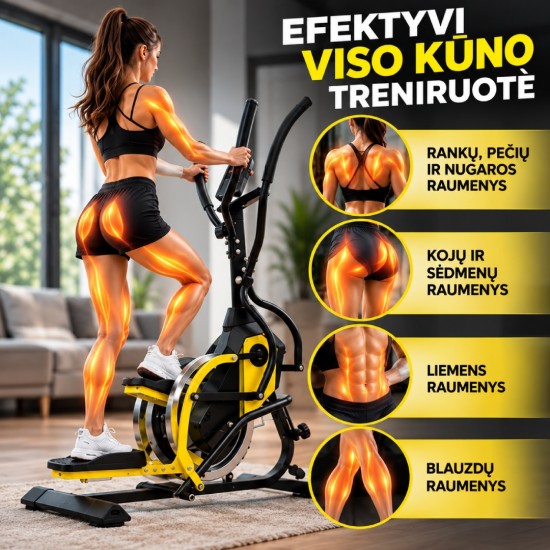 Magnetinis elipsinis treniruoklis-stepperis THOMS Workout Max 2 viename, 110 kg