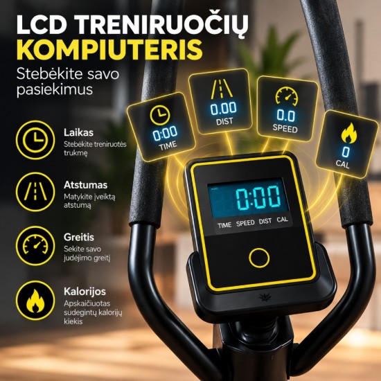 Magnetinis elipsinis treniruoklis-stepperis THOMS Workout Max 2 viename, 110 kg