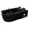Masažinė Vonia AMO-1631B Dešinė Juoda Dvivietė 180x120 cm.