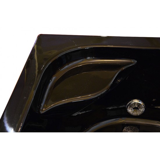 Masažinė Vonia AMO-1631B Dešinė Juoda Dvivietė 180x120 cm.