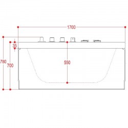 Masāžas vanna AMUE-004AR 170x120 cm. Divvietīgs numurs