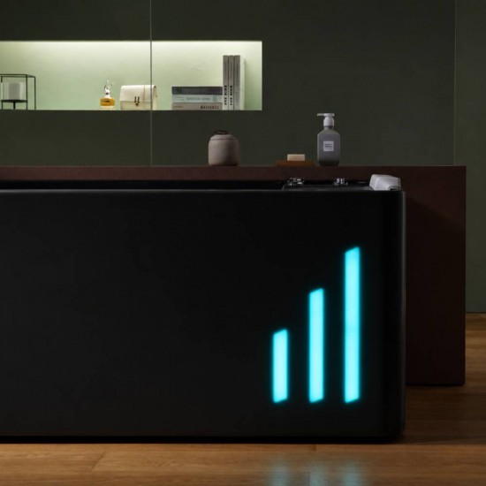 Masažinė vonia AMUE Aura 170 × 80 × 62 cm Black