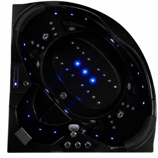 Masažinė vonia AMUE Diamond 155×155x 68 cm Black