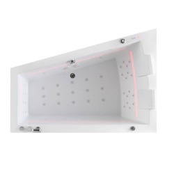 Masažinė vonia AMUE Titan su hidromasažu, oro masažo sistema ir LED apšvietimu, 180 × 130 × 63 cm