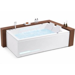 Masažinė vonia AMUE Titan su hidromasažu, oro masažo sistema ir LED apšvietimu, Left 180 × 130 × 63 cm