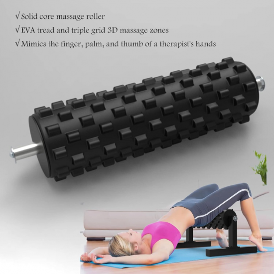 Masažo Volelis su Stovu THOMS Happyback Juodas 54.5x40x30 cm