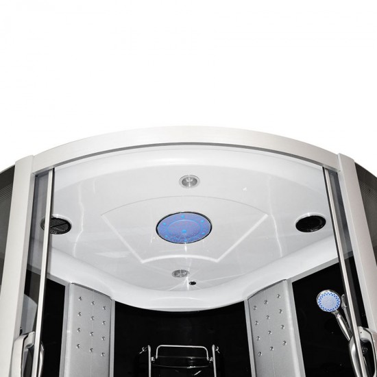 Masažinė Dušo Kabina AMO-08150 BLACK Su Masažine Vonia 150x150 cm.