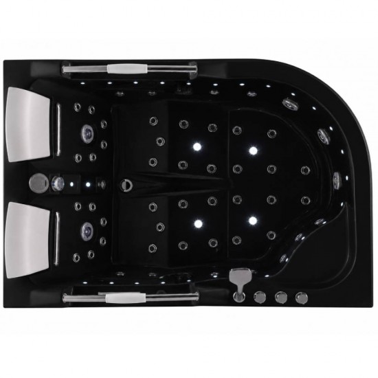 Masažinė sūkurinė vonia AMUE Zenia Left, 180x120x73 cm Black