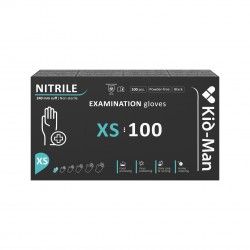 Nitrilinės pirštinės juodos Kid-Man N100, dydis XS
