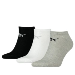 Puma Sneaker Ankle Socks kojinės, pilkos, baltos ir juodos, 3 poros
