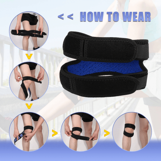 Silikona Patellar Splint AmaGo Black