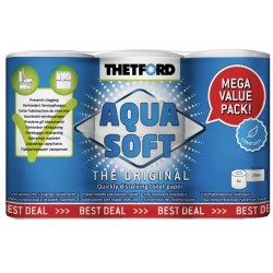 Minkštas, ekologiškas kempingo tualetinis popierius Thetford Aqua Soft 6 vnt. pakuotė