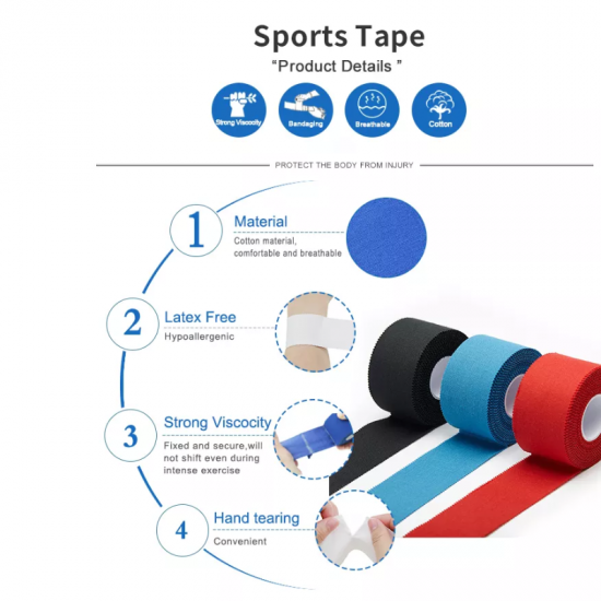 Sports Tape AUPCON, White Colors, 2.5 cm x 13.7 m