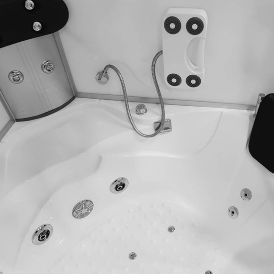 Garinė Dušo Kabina AMO-08135S White Su Sūkurine Vonia 135x135x220 cm.