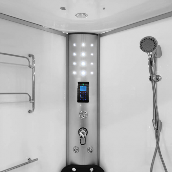 Garinė Dušo Kabina AMO-08135S White Su Sūkurine Vonia 135x135x220 cm.