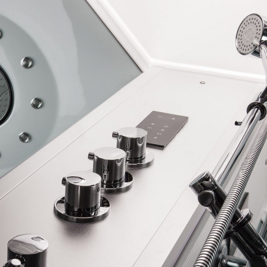 Garinė Dušo Kabina AMUE-AR1280-1L Juoda 120x80cm.