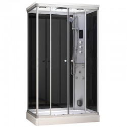 Tvaika dušas kabīne AMUE-AR1280-1R Black 120x80 cm.