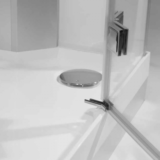 Garinė Dušo Kabina AMUE-H1000-21L Juoda 100x100x217 cm.