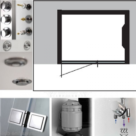 Garinė Dušo Kabina AMUE-H1200-22R Juoda 120x90x217 cm.