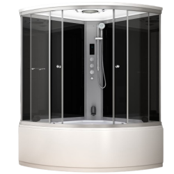 Tvaika dušas kabīne ar hidromasāžu AMUE-AF1515 melna 150x150