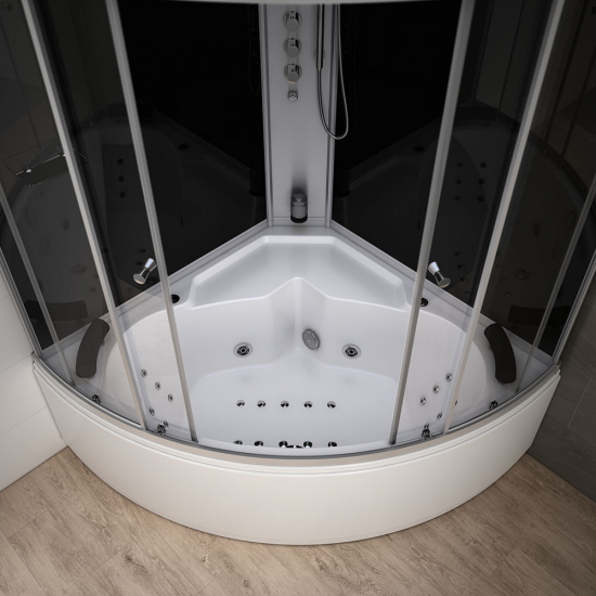 Tvaika dušas kabīne ar hidromasāžu AMUE-AF1515 melna 150x150 Tvaika dušas kabīne ar hidromasāžu AMUE-AF1515 melna 150x150