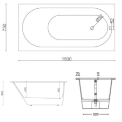 Akmens Masės Vonia SPN Verona 150x73 cm.