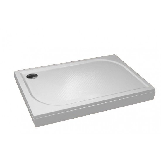 Akmens Masės Dušo Padėklas SPN P 710K 100x80 cm. Dešinės Pusės