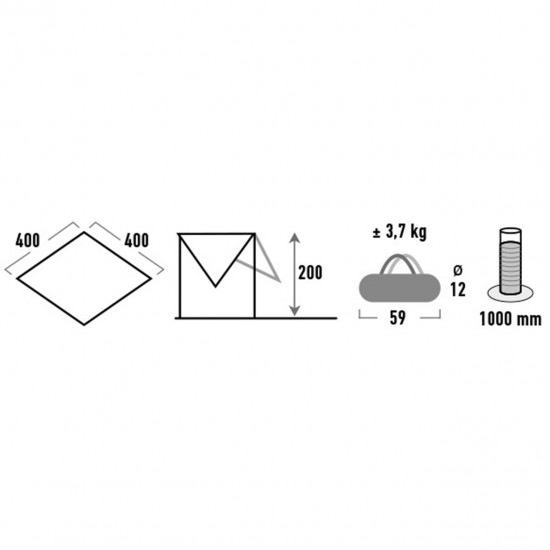 Brezentas-tentas High Peak 2 pilkas 10034