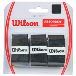 Teniso Raketės Apvija Wilson Pro Soft Absorbent Overgrip Juoda 3 vnt WRZ4040