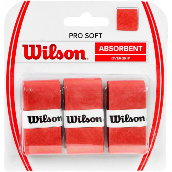 Teniso Raketės Apvija Wilson Pro Soft Absorbent Overgrip Raudonas 3vnt WRZ4040OR