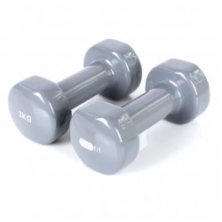 Viniliniai Hanteliai Profit  2x3kg DK 4102, Pilki