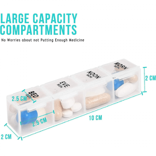 Iknedēļas tablešu futrālis SUNVIAN Pill Case PU āda