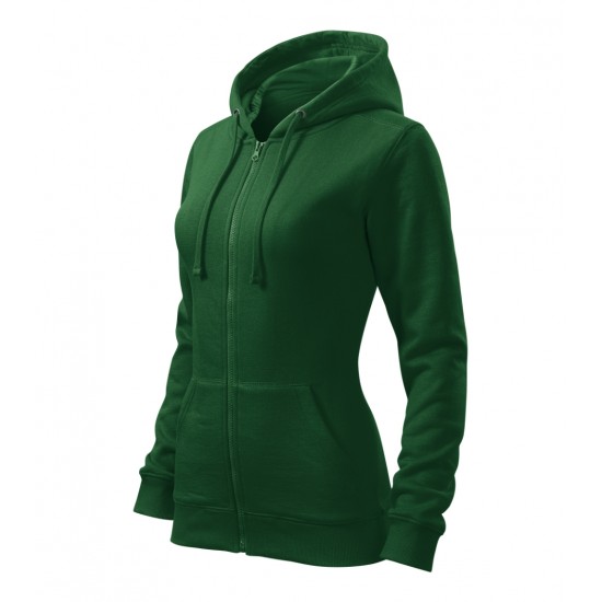 Moteriškas džemperis MALFINI Trendy Zipper 411 Bottle green, 300 g/m²