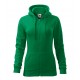Moteriškas džemperis MALFINI Trendy Zipper 411 Kelly green, 300 g/m²
