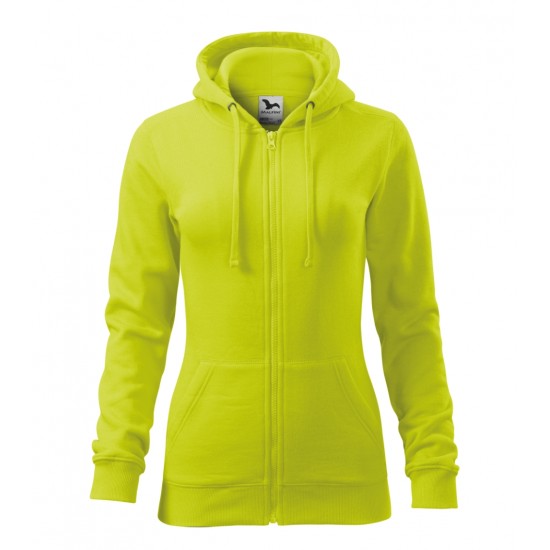 Moteriškas džemperis MALFINI Trendy Zipper 411 Lime punch, 300 g/m²