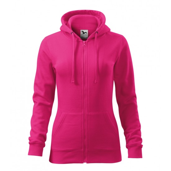 Moteriškas džemperis MALFINI Trendy Zipper 411 Magenta, 300 g/m²