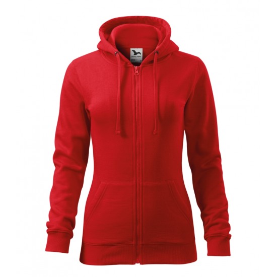 Moteriškas džemperis MALFINI Trendy Zipper 411 Red, 300 g/m²