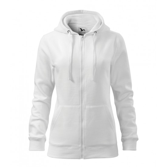Moteriškas džemperis MALFINI Trendy Zipper 411 White, 300 g/m²