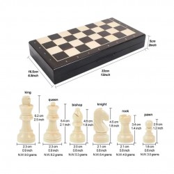 Medinis magnetinis šachmatų ir šaškių rinkinys 2 viename, 13″ – sulankstomas kelioninis stalo žaidimas